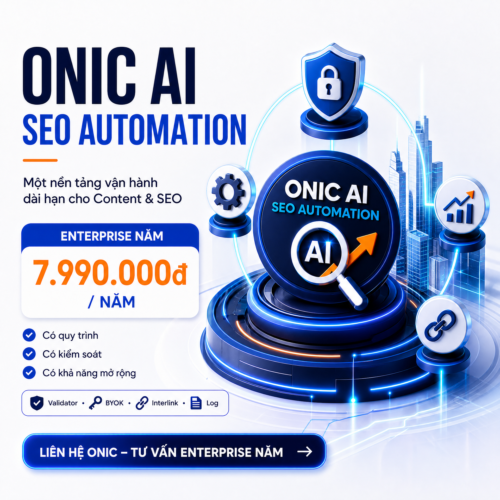 Gói Enterprise năm — ONIC AI SEO Automation ONIC AI SEO Automation gói Enterprise năm cho doanh nghiệp và agency lớn