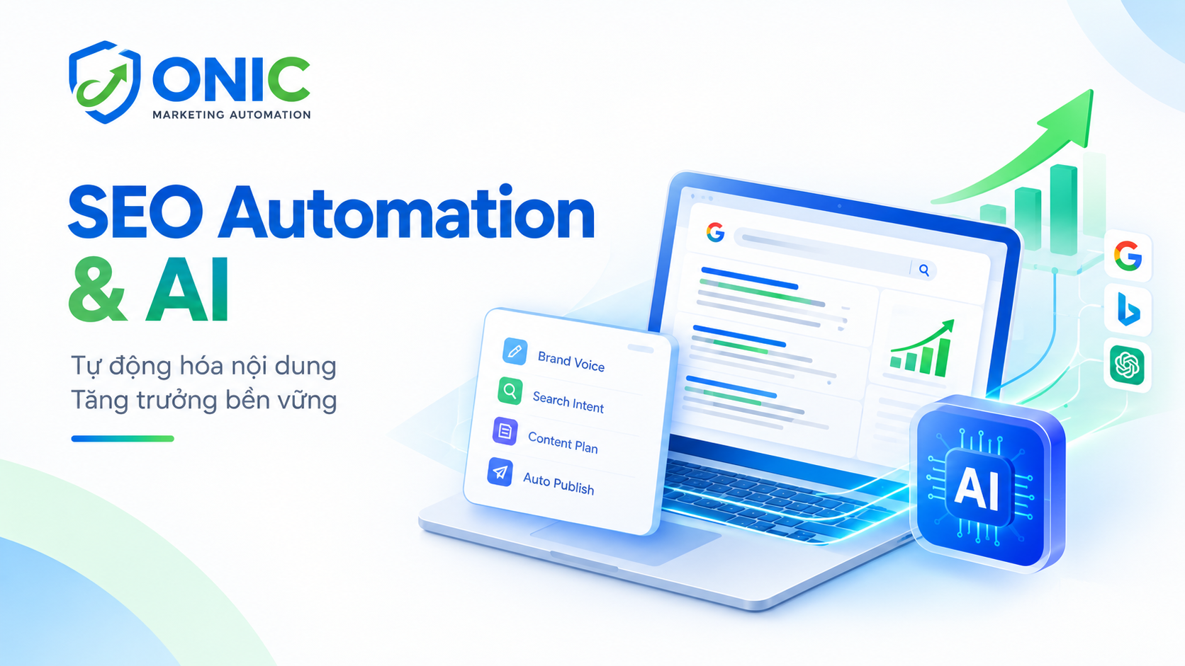 Lợi ích của SEO Automation và AI trong giảm chi phí tăng tốc độ SEO Automation và AI giúp doanh nghiệp giảm chi phí, tăng tốc độ sản xuất nội dung và xây dựng thông điệp đồng nhất