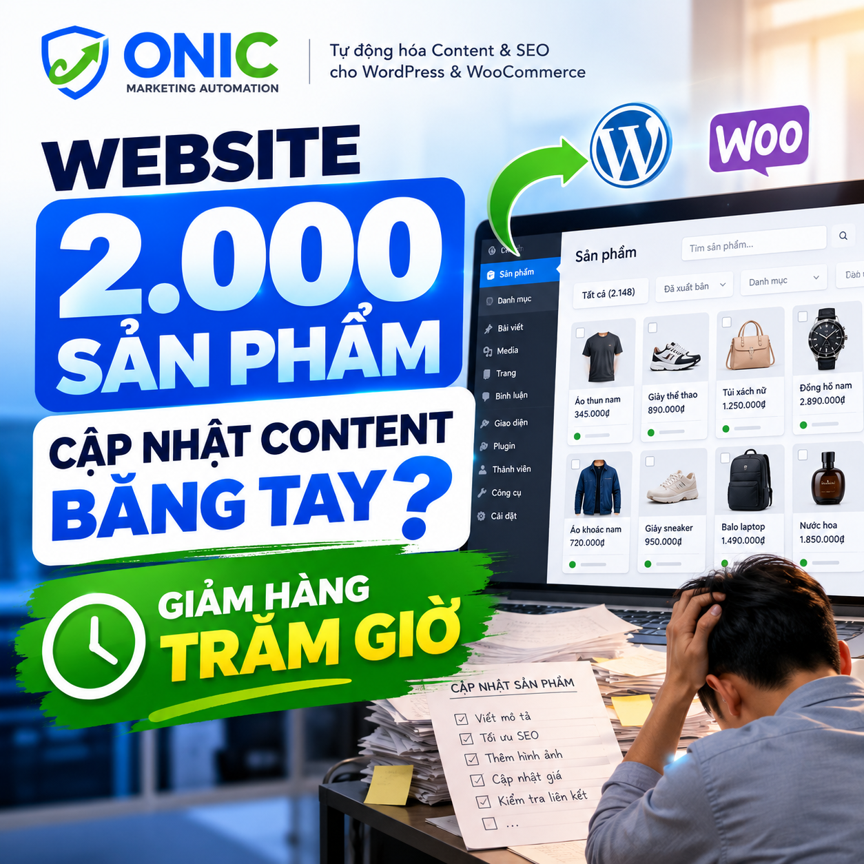Banner vuông tự động hóa content và SEO WordPress Banner vuông quảng cáo tự động hóa content và SEO WordPress của Onic