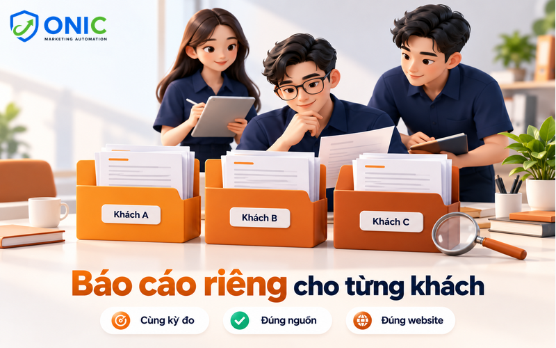 Báo cáo SEO từng website Báo cáo SEO riêng cho từng website khách hàng của agency từ dữ liệu Google Search Console