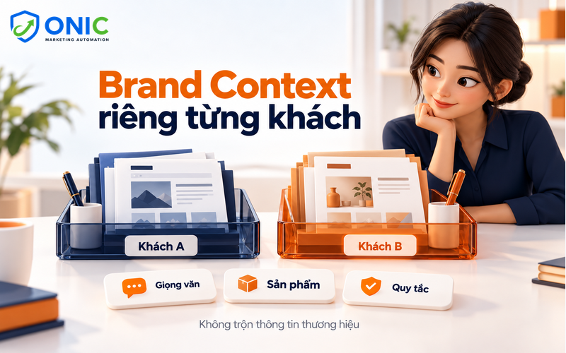 Brand Context từng khách hàng Brand Context riêng cho từng khách hàng giúp agency SEO giữ đúng giọng thương hiệu trên mỗi website