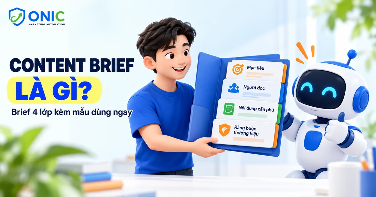 Content brief bốn lớp Hồ sơ content brief bốn lớp được trao cho robot AI