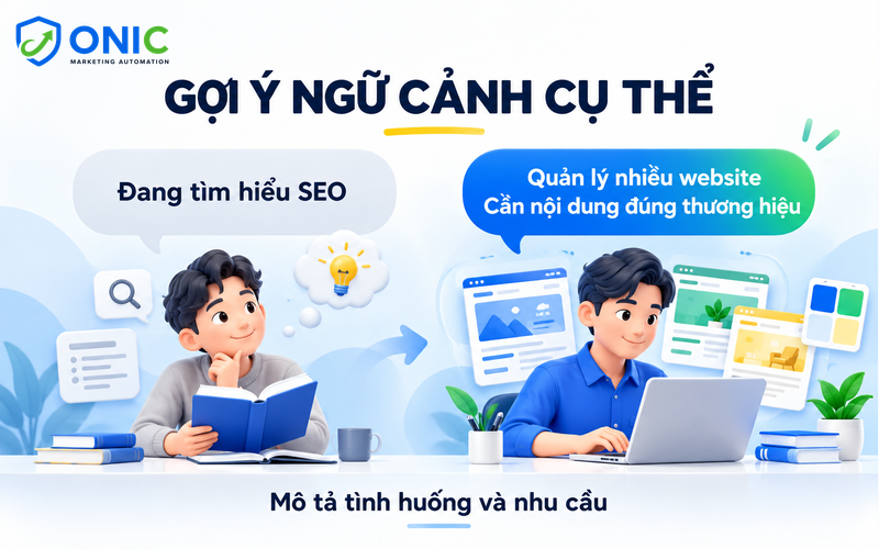 Gợi ý ngữ cảnh ChatGPT Ads Gợi ý ngữ cảnh ChatGPT Ads mô tả tình huống và nhu cầu cụ thể