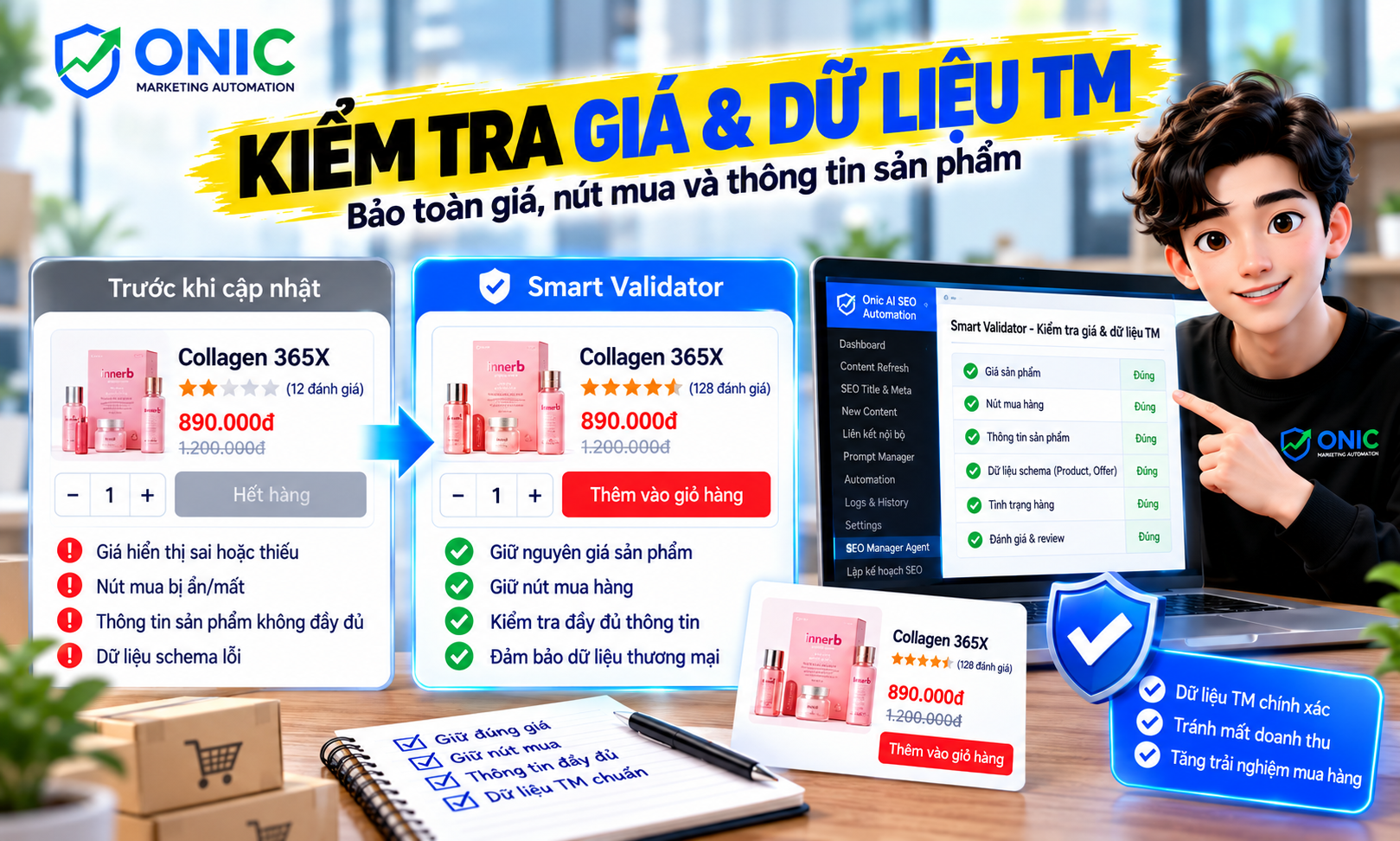 Kiểm tra giá & dữ liệu thương mại – Smart Validator Smart Validator kiểm tra giá và dữ liệu thương mại bảo toàn thông tin sản phẩm WooCommerce