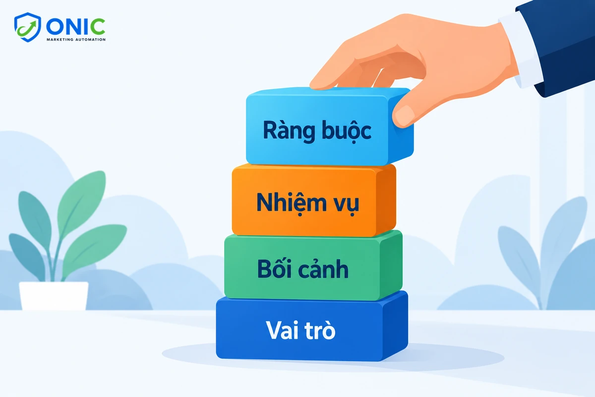 Bốn lớp của một lệnh RankBot tốt Minh họa bốn lớp của một lệnh tốt: vai trò, bối cảnh, nhiệm vụ, ràng buộc