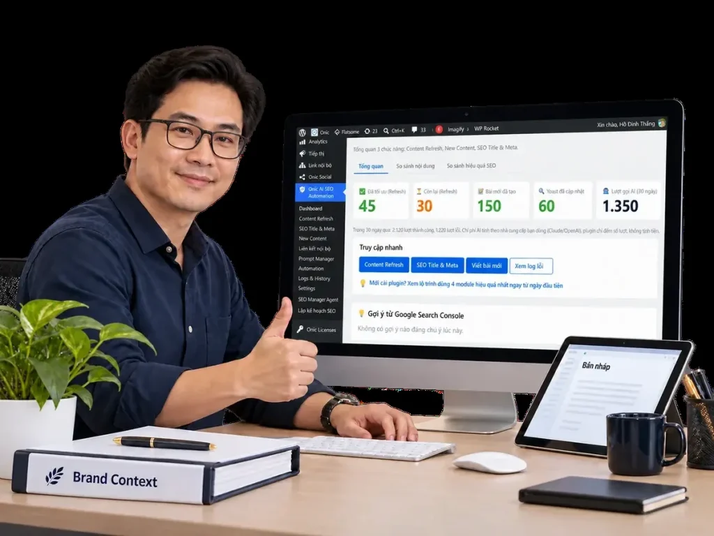 Duyệt bản nháp AI viết trên Onic trước khi xuất bản