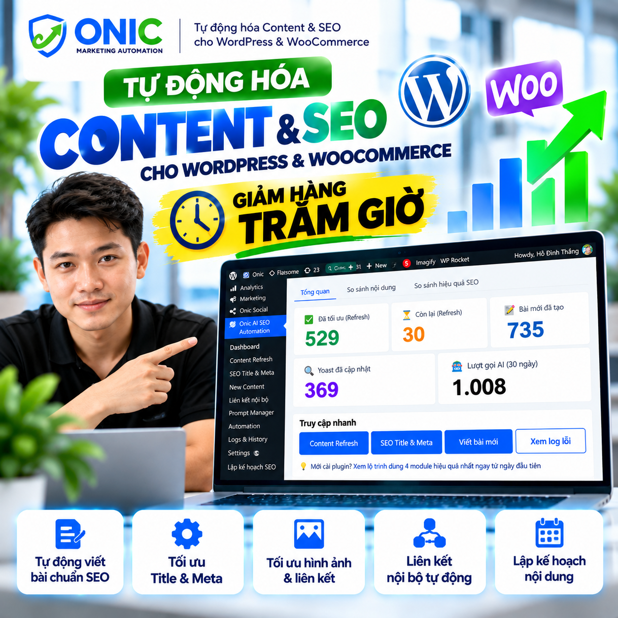Mẫu hình quảng cáo ChatGPT tự động hóa content và SEO WordPress Mẫu hình quảng cáo ChatGPT của Onic tự động hóa content và SEO cho WordPress và WooCommerce