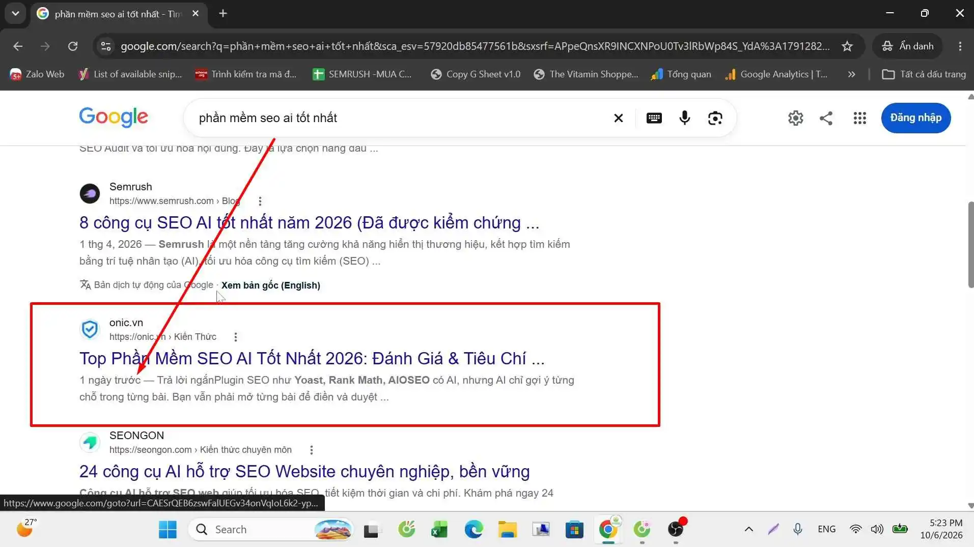 Phần mềm SEO AI sau 1 ngày Từ khóa phần mềm SEO AI tốt nhất lên top Google sau 1 ngày đăng