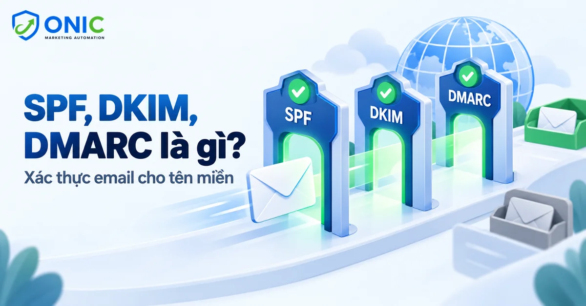 Xác thực email tên miền SPF, DKIM, DMARC là gì, ba bản ghi xác thực email cho tên miền